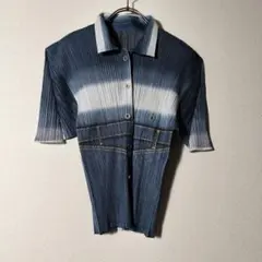 PLEATS PLEASE プリーツプリーズ トップス コットンデニム - メルカリ