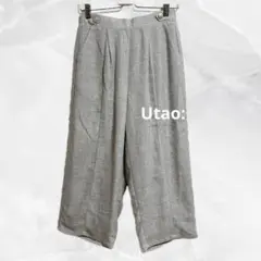 b982【ウタオ】金釦タックワイドスウェットパンツ　ルーズカジュアルウエストゴム