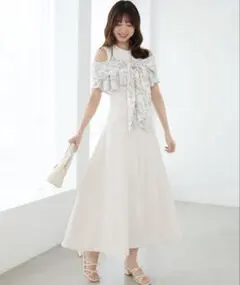 ワンピース ウエストきゅっとリボンワンピース