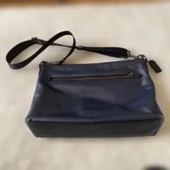 COACH ネイビー レザー ショルダーバッグ