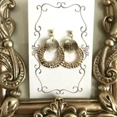 6785　ピアス　ゴールド　ハンドメイド　イヤリング 交換無料　フープ　リング