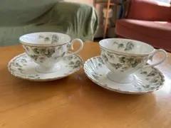 【美品】NARUMI 花柄 ティーカップセット 2個