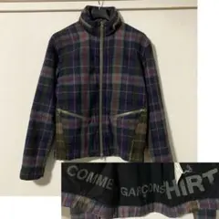 05aw コムデギャルソンシャツ チェックブルゾン アーカイブ ロゴ 縮絨