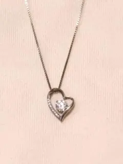 最終値下げ！オープンハート シルバー ネックレス スワロフスキー