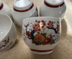 九谷焼 湯呑 9客セット 金彩 色絵 梅 菊 文様 煎茶道具 茶器 おもてなし