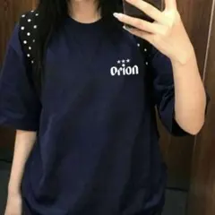 Orion オリオンビール 半袖Tシャツ ネイビー