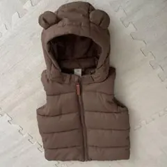 H＆M ブラウン くまの耳 フード付きベスト サイズ74●9m