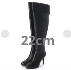 黒 ニーハイブーツ MEDA 22cm 後ろファスナー
