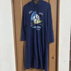 Disney ドナルドダック パーカーワンピース ロングパーカー ネイビー L