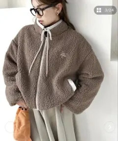 《JAVAジャバ 別注》もこもこ愛らしさ。短丈配色ボアブルゾン