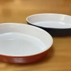 Emile Henry ホワイト長方形皿とブルーココット４個セット Emile Henry ホワイト長方形皿とブルーココット4個セット