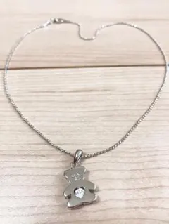 シルバー仕上げ　クマ型ペンダント ネックレス(中古品)