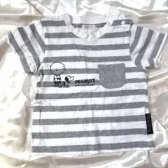 美品　PEANUTS スヌーピー 半袖Tシャツ ボーダー 80cmのサムネイル