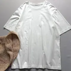美品＊MACHATT モックネックオーバーTシャツ ホワイト 白 綿100