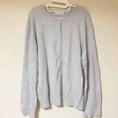 大きいサイズ 中薄手 カーディガン ライトグレー