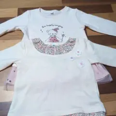 女の子　長袖 トップス 2枚セット 80cm