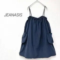 ジーナシス キャミワンピース チュニック ネイビー テンセル 美品 春 0637のサムネイル