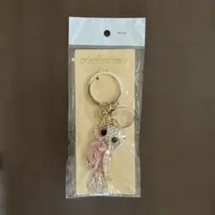 フクロウ モチーフ キーホルダー ピンク