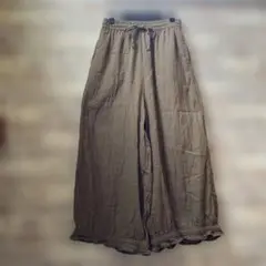 コットンジャガード裾フリルパンツ　Mサイズ
