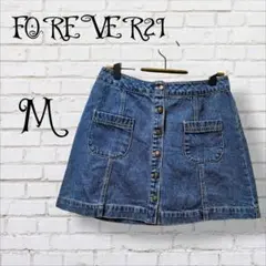 美品●FOREVER 21　フォーエバー21　デニムミニスカート　フロントボタン