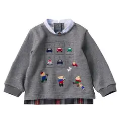 familiar ファミリア トレーナー 80 襟付き 重ね着風 新品 日本製