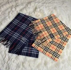 Burberrys マフラー2点 日本製 旧タグ カシミヤ×ラムウール