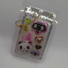 シール miniキーホルダー　モノトーンパンダ　アミューズメント景品