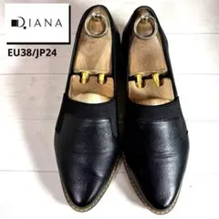 美品■ダイアナ■ローファー✨スリッポン アーモンドトゥ ウェッジソール 本革