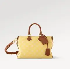 Louis Vuitton イエロー ロゴプリント ドラムバッグ
