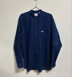 DANTON ダントン　コーデュロイバンドカラー長袖シャツ　サイズ40 ネイビー