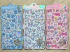 ボンボンドロップシール　ちゅるきら　3種セット　わんわん　ほうせき　よるねこのサムネイル