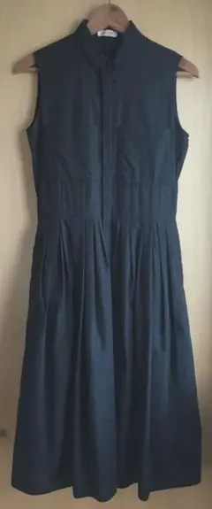 ルクスルフト　日本製　シルク混ブラックワンピース