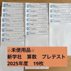 ⭐︎未使用品　小6 プレテスト　算数　新学社（東京書籍）2025年　令和7年のサムネイル