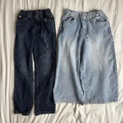 【120cm】デニム 2点セット パンツ ジーンズ キッズ 女の子
