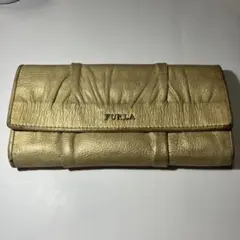 FURLA フルラ　ゴールド レザー 長財布