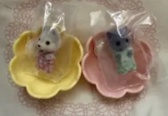 シルバニア　赤ちゃん&お花のベットセット　2点