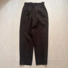 レディース パンツ ブラウン タック入りオフィスカジュアル綺麗め