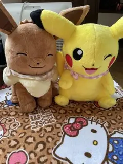 美品　ポケモン　ピカチュウとイーブイ　ぬいぐるみ　一番くじのサムネイル