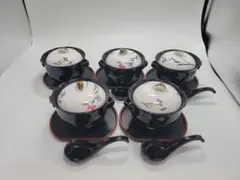 椿山荘　オリジナル多用蒸し碗揃　5客セット