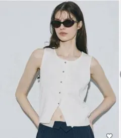 coca ボタンニットベスト