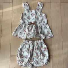 セットアップ コーデ プティマイン 花柄 トップス ブルマ 100㎝