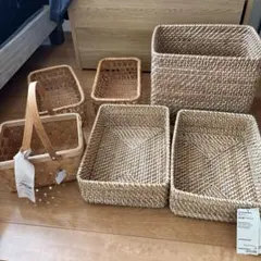 無印ベルメゾンスタジオクリップ 春のカゴ祭り 6点まとめ売り天然素材スタッキング