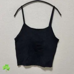 NO BOUNDARIES透かし編み キャミソール レース L 黒 絹麻のサムネイル