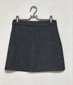 【美品】ブラック系 チェックミニスカート