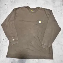 Carhartt K126 ポケロンT 3XL ブラウン ビッグサイズ 定番ロゴ