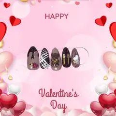 チョコレートネイル バレンタインネイル 10本セット オーダーネイルチップ