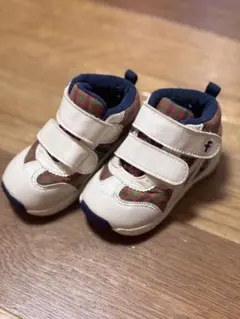 【familiar】asics ファミリア スニーカー チェック柄　14.0