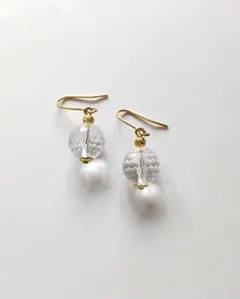 水晶の一粒ピアス/樹脂フック/樹脂ノンホール/サージカルステンレスのサムネイル