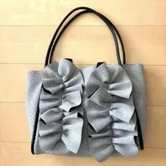 イストワール 軽量ボブディング素材 立体フリルトートバッグ