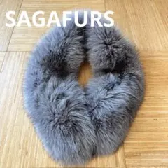 SAGA FURS グレー ファー マフラー　ショールーム